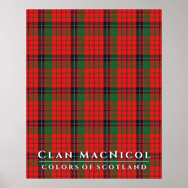 Clan MacNicol Colors of Scotland Red Tartan Poster (Vorne)