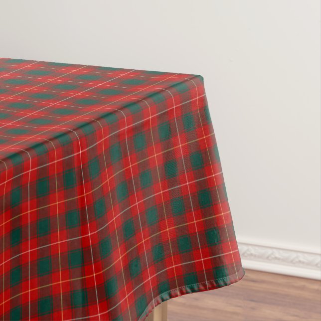 Clan MacPhee Red and Forest Green Scottish Tartan Tischdecke (Beispiel)