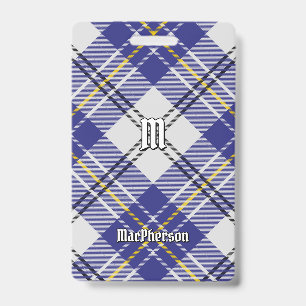 Clan MacPherson Blaues Kleid Tartan Abzeichen Ausweis