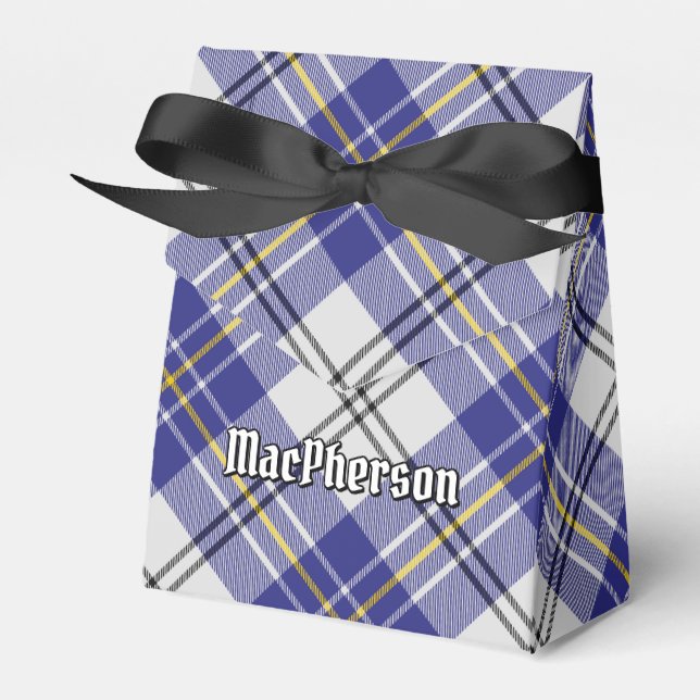 Clan MacPherson Blue Dress Tartan Favor Box Geschenkschachtel (Vorderseite)