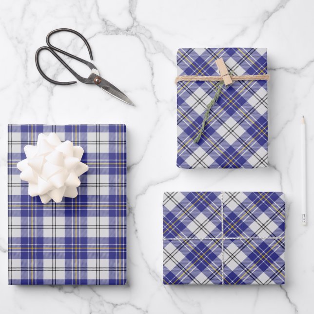 Clan MacPherson Blue Dress Tartan Geschenkpapier Set (Vorderseite)