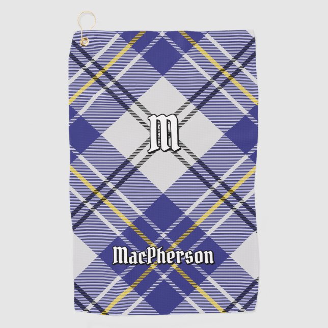 Clan MacPherson Blue Dress Tartan Golf Towel Golfhandtuch (Vorderseite)