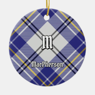 Clan MacPherson Blue Dress Tartan Keramik Ornament
