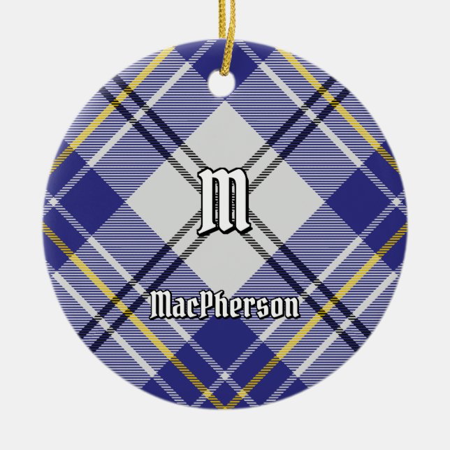 Clan MacPherson Blue Dress Tartan Keramik Ornament (Vorne)