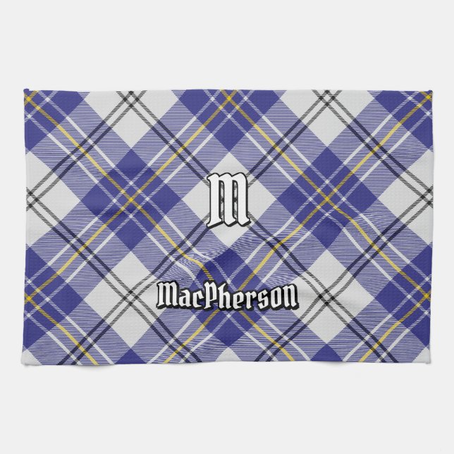 Clan MacPherson Blue Dress Tartan Kitchen Towel Geschirrtuch (Horizontal)