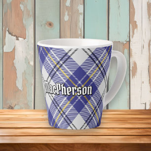 Clan MacPherson Blue Dress Tartan Latte Tasse