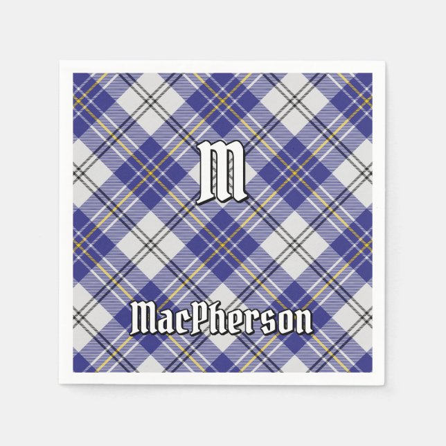 Clan MacPherson Blue Dress Tartan Napkins Serviette (Vorderseite)