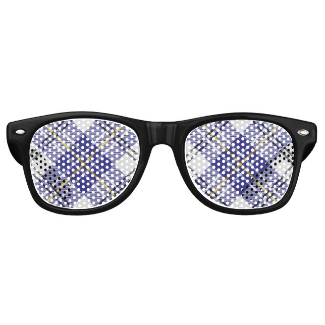 Clan MacPherson Blue Dress Tartan Retro Sonnenbril Partybrille (Vorderseite)