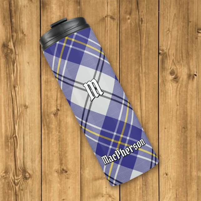 Clan MacPherson Blue Dress Tartan Thermal Tumbler Thermosbecher (Von Creator hochgeladen)