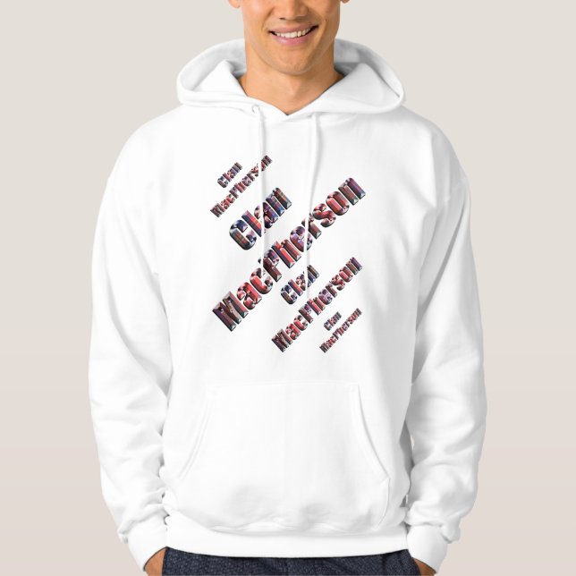 Clan MacPherson Four Tartan Name Logos, Hoodie (Vorderseite)