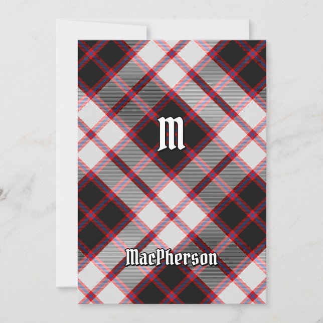 Clan MacPherson Jagd Tartan Einladung (Vorderseite)