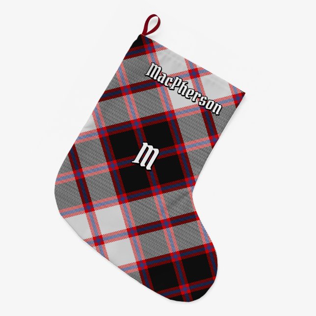 Clan MacPherson Jagd Tartan Weihnachts-Strumpf Großer Weihnachtsstrumpf (Vorderansicht (hängend))