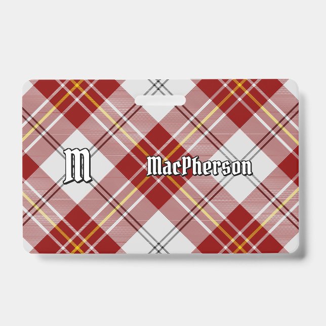 Clan MacPherson Red Dress Tartan Abzeichen Ausweis (Vorderseite)