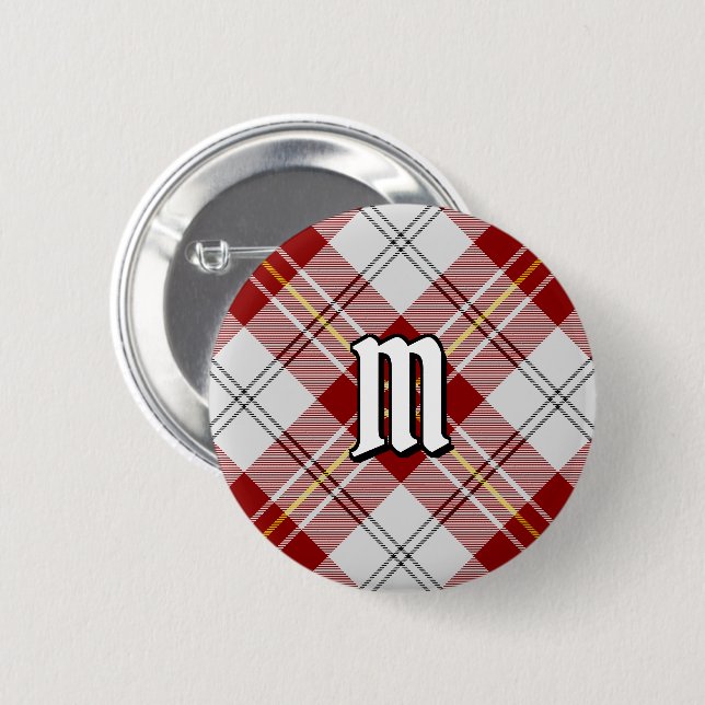 Clan MacPherson Red Dress Tartan Button (Vorne & Hinten)