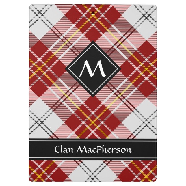 Clan MacPherson Red Dress Tartan Clipboard Klemmbrett (Rückseite)