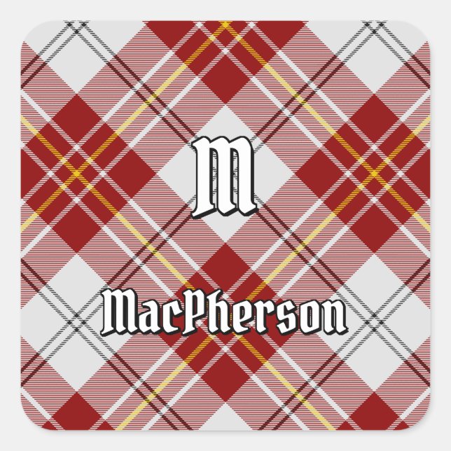 Clan MacPherson Red Dress Tartan Square Sticker (Vorderseite)