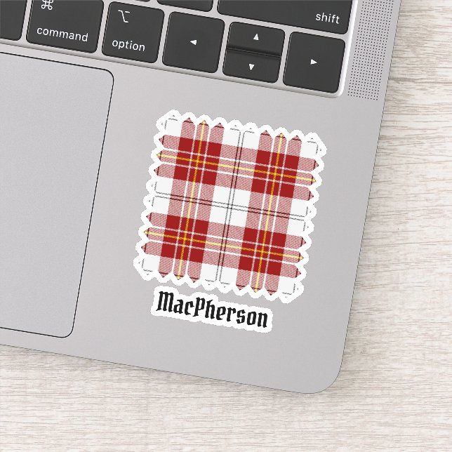 Clan MacPherson Red Dress Tartan Sticker (Detail)