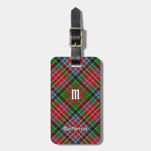 Clan MacPherson Tartan Gepäck Tag Gepäckanhänger (Vorderseite vertikal)