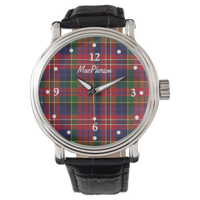 Clan MacPherson Tartan Kariert gegenüber einer ben Armbanduhr (Vorderseite)