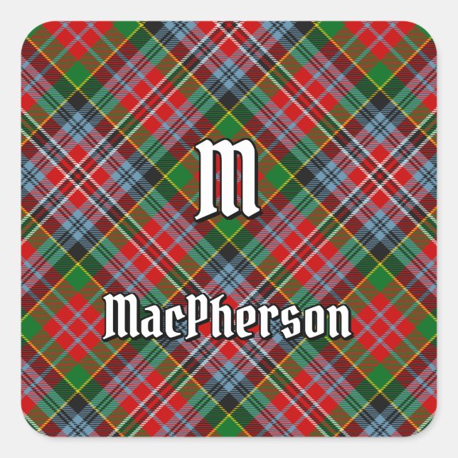 Clan MacPherson Tartan Square Sticker (Vorderseite)
