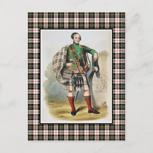 Clan MacPherson Vintage-Illustration Tartan-Rahmen Postkarte