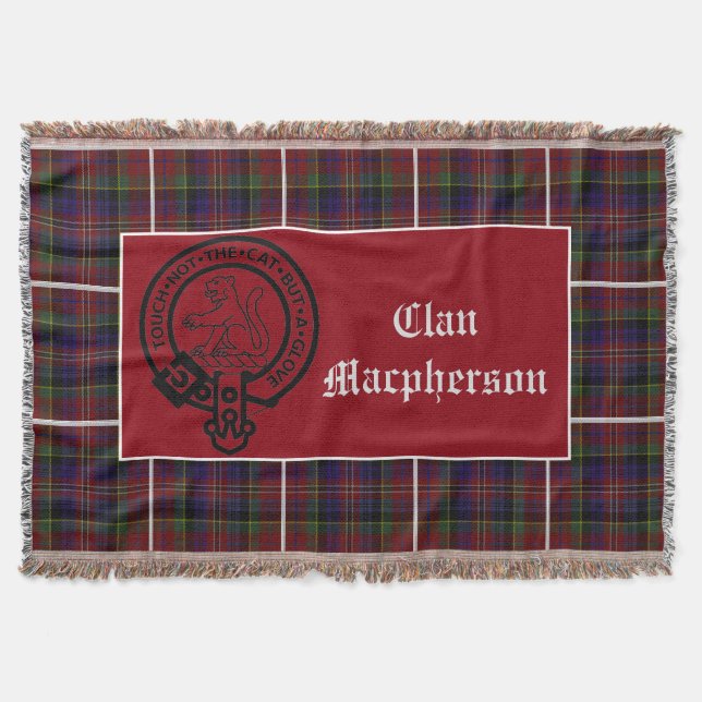 Clan Macpherson Wappen Abzeichen und Tartan Decke (Vorderseite)