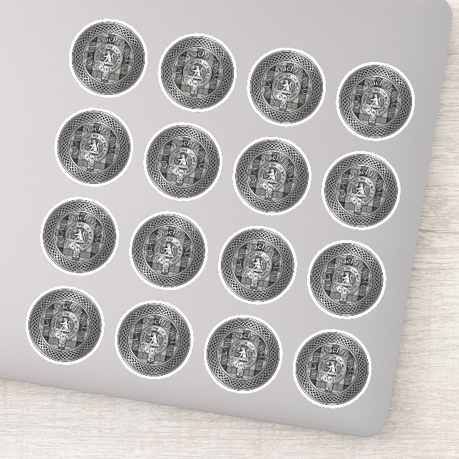 Clan MacPherson Wappen & Tartan Knot Aufkleber (Detail)