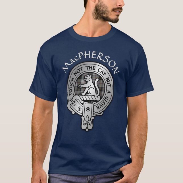 Clan MacPherson Wappen & Tartan T-Shirt (Vorderseite)