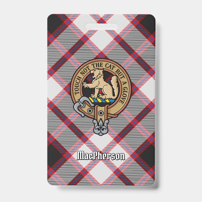 Clan MacPherson Wappen über die Jagd auf Tartan Ausweis (Vorderseite)