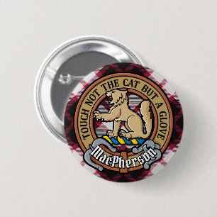 Clan MacPherson Wappen über die Jagd auf Tartan Button