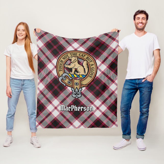 Clan MacPherson Wappen über die Jagd auf Tartan Fleecedecke (Beispiel)