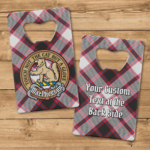 Clan MacPherson Wappen über die Jagd auf Tartan Geldbeutel Flaschenöffner