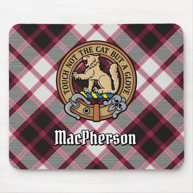Clan MacPherson Wappen über die Jagd auf Tartan Mousepad (Vorne)