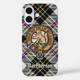 Clan MacPherson Wappen über Dress Tartan iPhone 16 Hülle