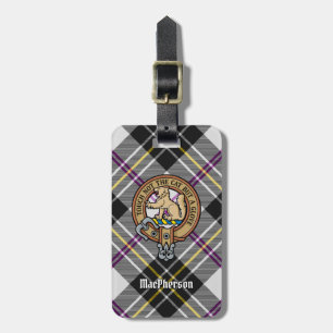 Clan MacPherson Wappen über Dress Tartan Gepäckanhänger