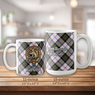 Clan MacPherson Wappen über Dress Tartan Kaffeetasse