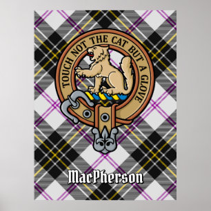 Clan MacPherson Wappen über Dress Tartan Poster