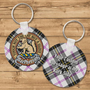 Clan MacPherson Wappen über Dress Tartan Schlüsselanhänger