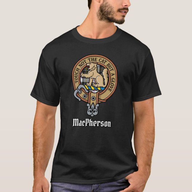Clan MacPherson Wappen über Dress Tartan T - Shirt (Vorderseite)