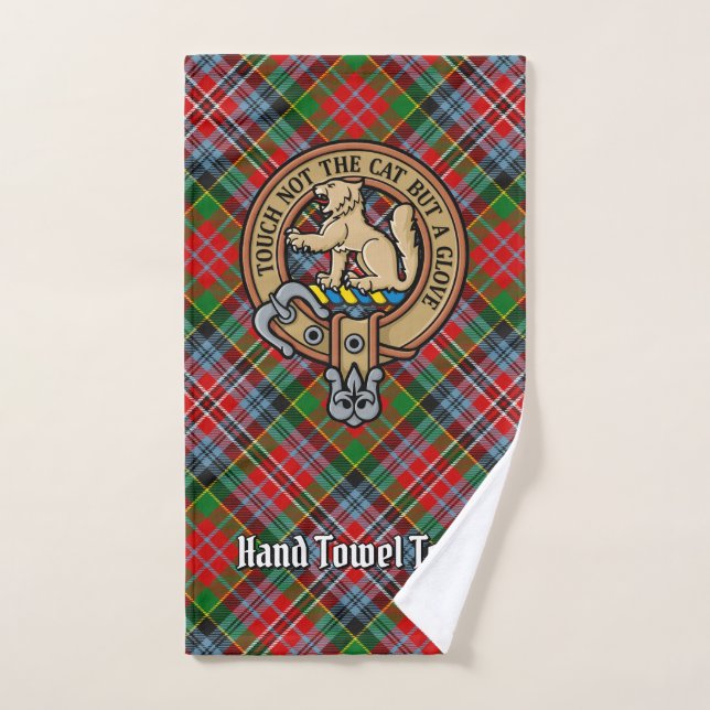 Clan MacPherson Wappen über Tartan Badhandtuch Set (Handtuch)