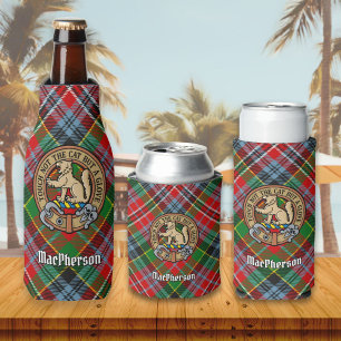 Clan MacPherson Wappen über Tartan Flasche Cooler Flaschenkühler