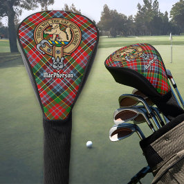 Clan MacPherson Wappen über Tartan Golf Headcover