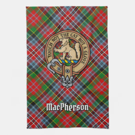 Clan MacPherson Wappen über Tartan Küchentuch
