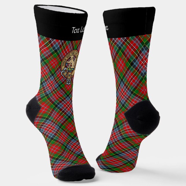 Clan MacPherson Wappen über Tartan Socks Socken (Gewinkelt)