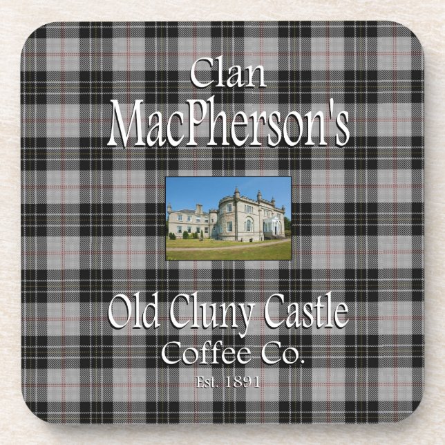 Clan MacPhersons Old Cluny Castle Coffee Co. Getränkeuntersetzer (Vorderseite)