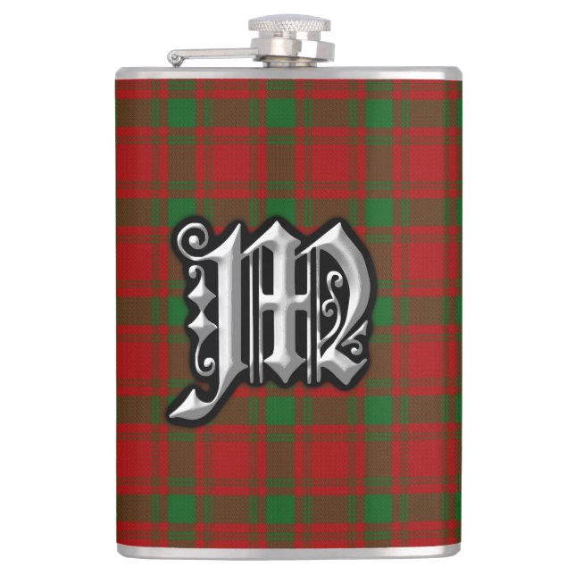 Clan MacQuarrie Tartan-alte Schottland-Flasche Flachmann (Vorderseite)