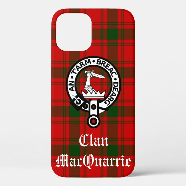 Clan MacQuarrie Tartan und Wappen Case-Mate iPhone Hülle (Rückseite)