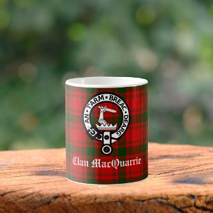 Clan MacQuarrie Tartan und Wappen Kaffeetasse
