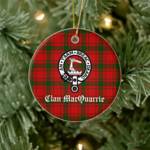 Clan MacQuarrie Tartan und Wappen Keramik Ornament
