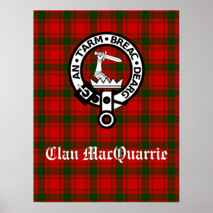 Clan MacQuarrie Tartan und Wappen Poster